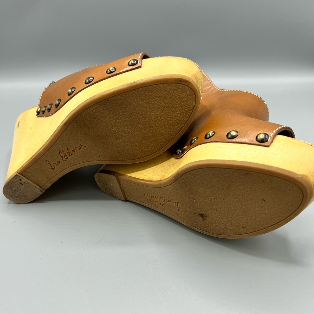 Sam Edelman Camilla Women's Wooden Heeled Platform Wedge Sandal - Picture 7 of 8